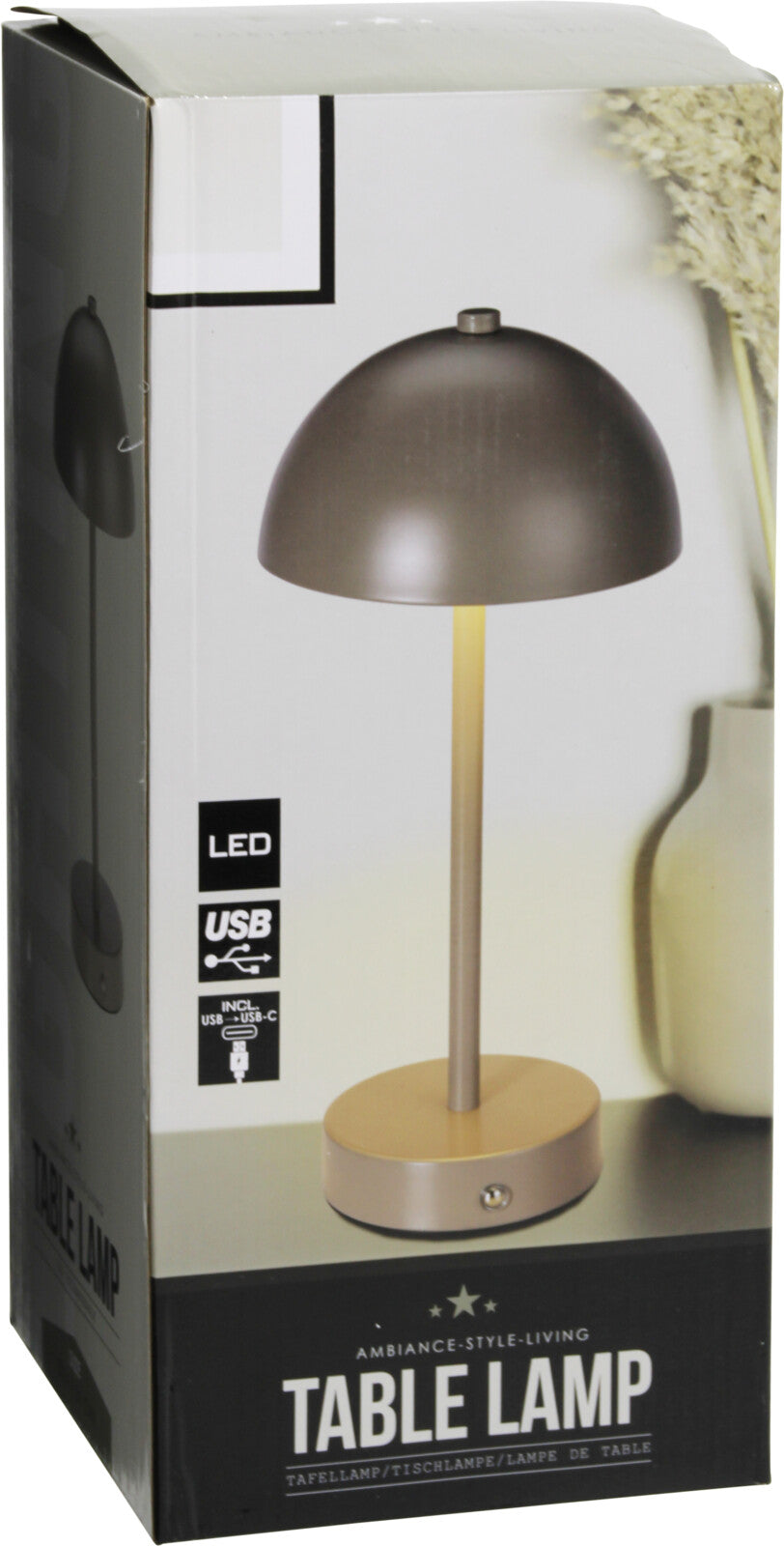 מנורת שולחן LED בגוון חול 14X31 סמ