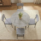 פינת אוכל עגולה קוטר 100 ס"מ עם 4 כסאות דגם אילן צבע אלון