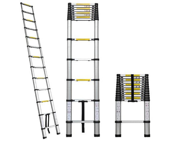 סולם אלומיניום טלסקופי בודד 3.8 מטרים – מותג TELESCOPIC