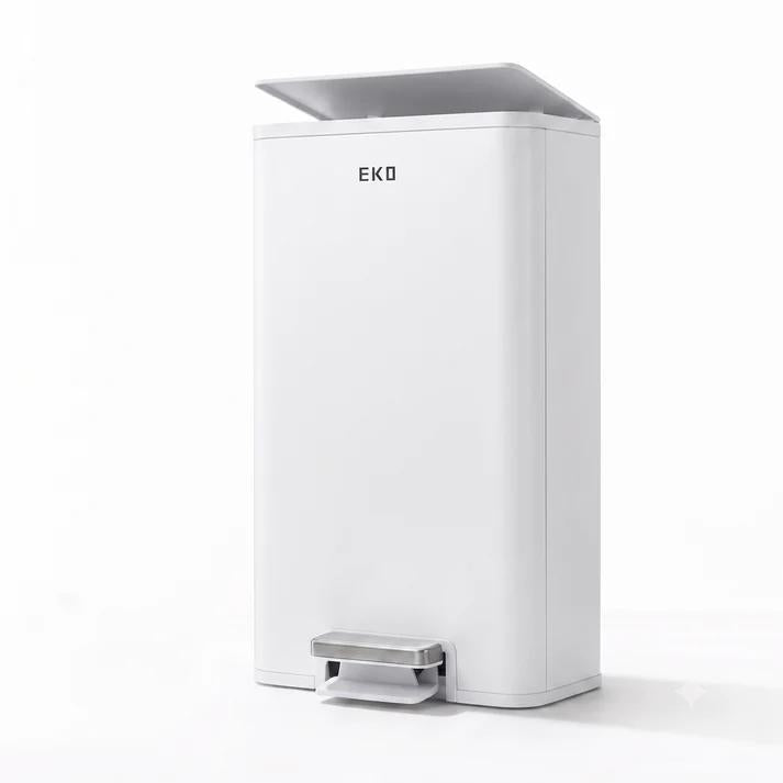 פח 50L בגוון לבן צחור מבית EKO IDOL עם מארז 12 שקיות