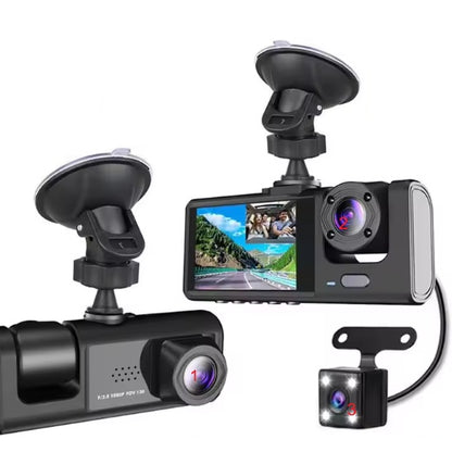 מצלמת דרך לרכב 360 מעלות עם צג צבעוני אינץ ו- 3 עדשות CAR 360X