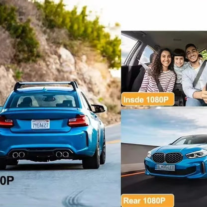 מצלמת דרך לרכב 360 מעלות עם צג צבעוני אינץ ו- 3 עדשות CAR 360X