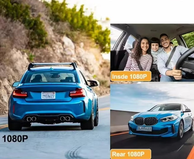 מצלמת דרך לרכב 360 מעלות עם צג צבעוני אינץ ו- 3 עדשות CAR 360X