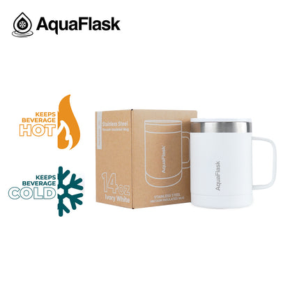 ספל שתייה תרמי IVORY WHITE לבן שנהב Insulated Mug נפח 414 מ"ל