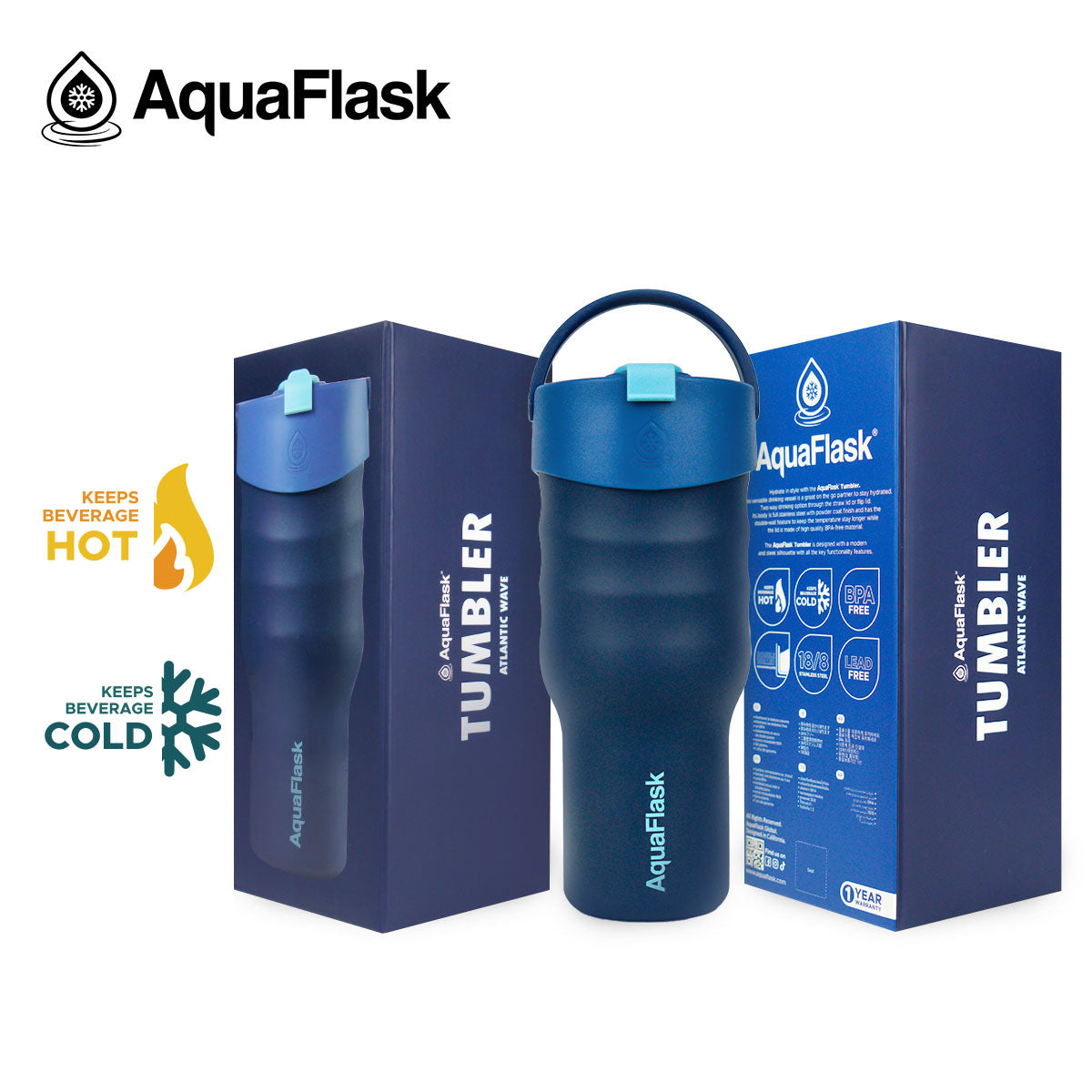 כוס תרמית Atlantic Wave גווני כחול וטורקיז גל אטלנטי TUMBLER טאמבלר 887 מייל