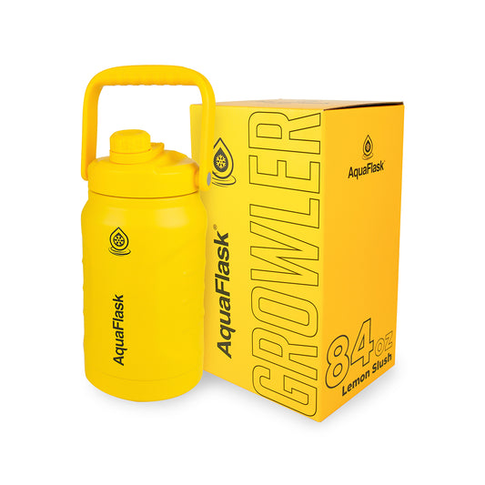 בקבוק שתייה תרמי תרמי Lemon Slush צהוב לימון בהיר GROWLER נפח 2.48 ליטר