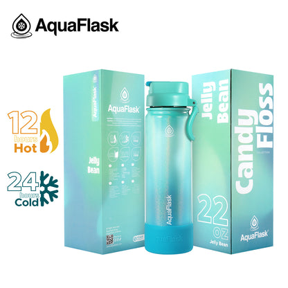 בקבוק שתייה תרמי Jelly Bean סוכריית ג׳לי תכלת רך CANDY FLOSS FLIP SIP נפח 650 מייל.