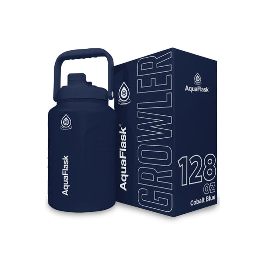 בקבוק שתייה תרמי Cobalt Blue כחול קובלט עמוק ובולט GROWLER נפח 3.78 ליטר