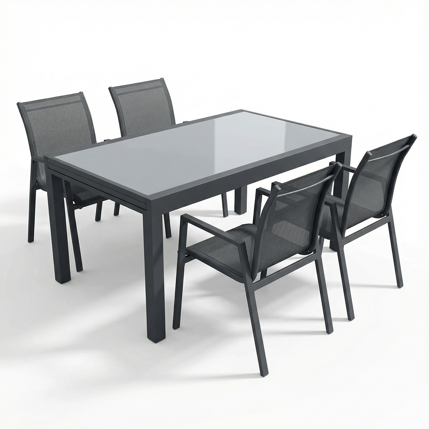 פינת אוכל "בורגס" שולחן 90*135 ס"מ + 4 כסאות