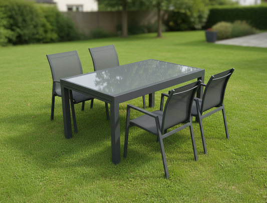 פינת אוכל "בורגס" שולחן 90*135 ס"מ + 4 כסאות