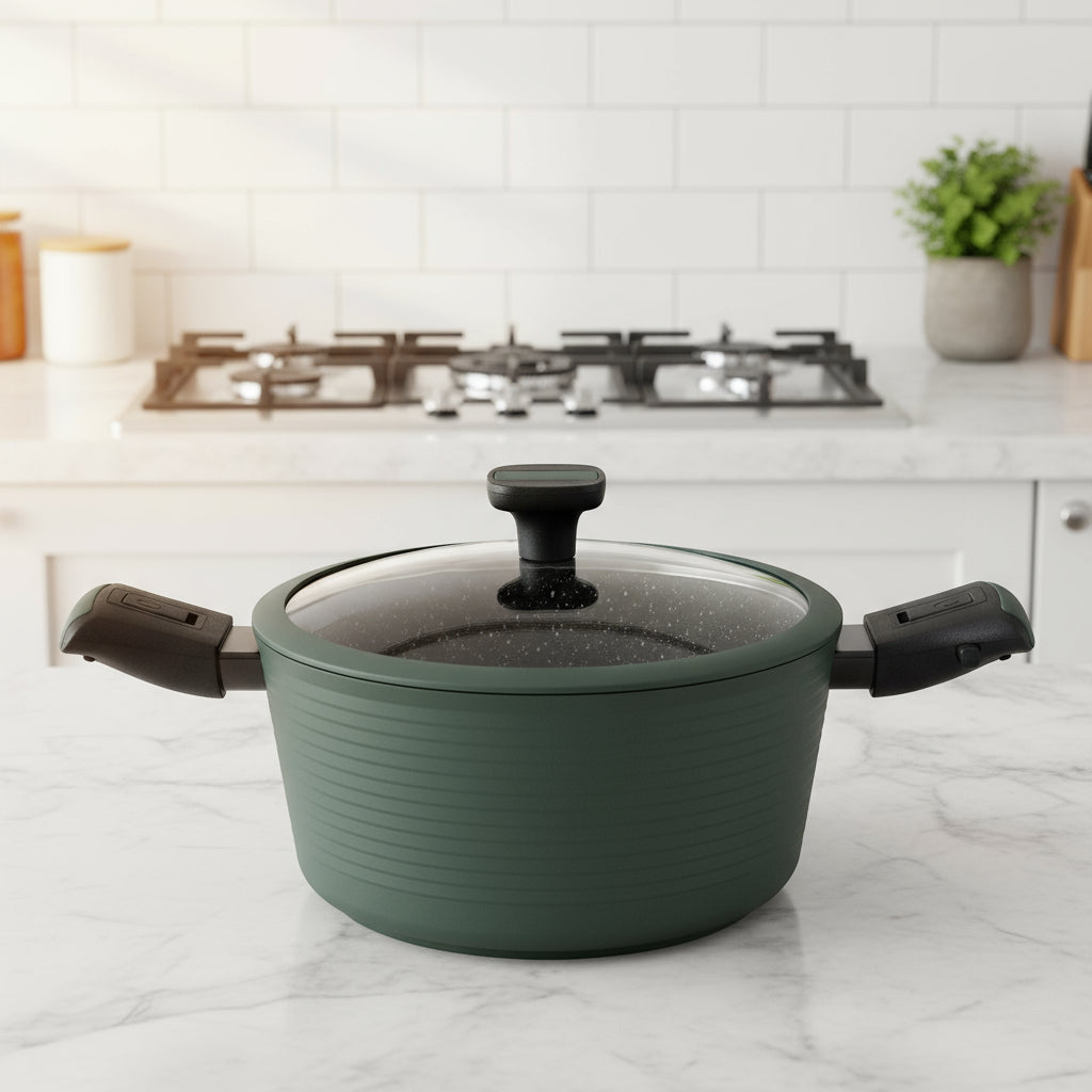 סיר בישול אלומיניום, 20 ס"מ, 2.6 ליטר, פורג'ד