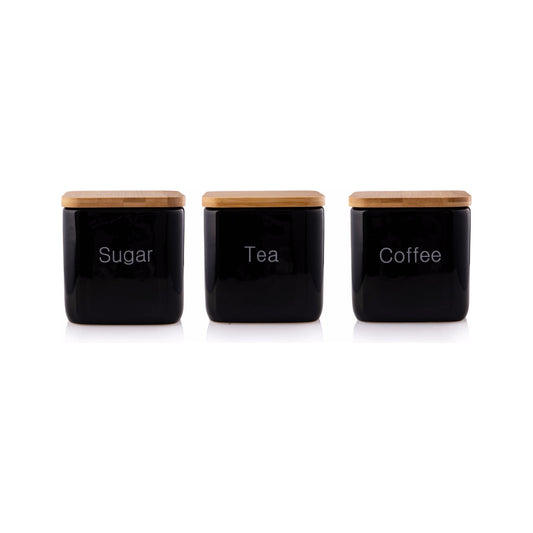 סט תה קפה סוכר JENY BLACK פורצלן 600 מ"ל