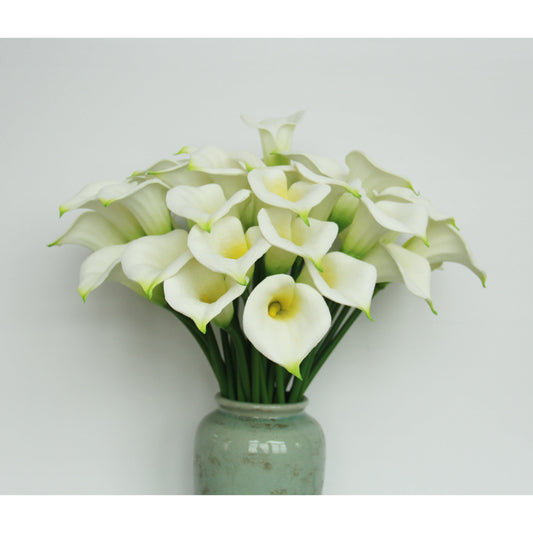 פרח מלאכותי קאלה לבן קצר