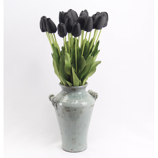 פרח מלאכותי טוליפ ארוך שחור
