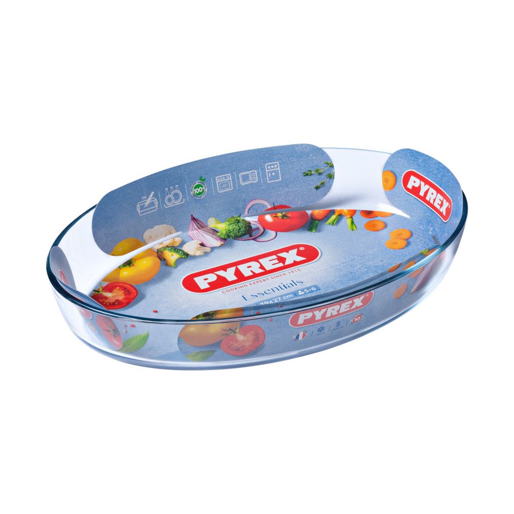 תבנית זכוכית אובלית 39*27 ס"מ   PYREX GLASS