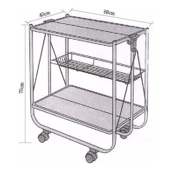 עגלת משקאות והגשה לבן