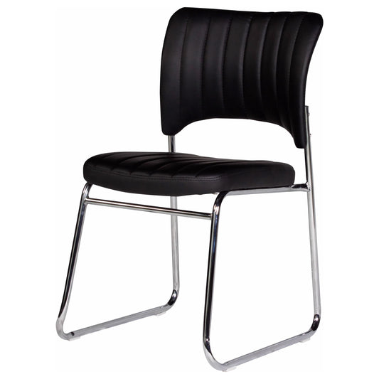 כסא אוכל "ענבר" עם ריפוד דמוי עור בצבע שחור - בקניית 4 כסאות מחיר ליח' 175 ש"ח