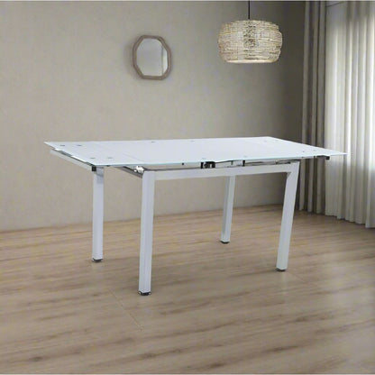 שולחן אוכל נפתח 110X70 ס"מ, דגם ונציה לבן Livea