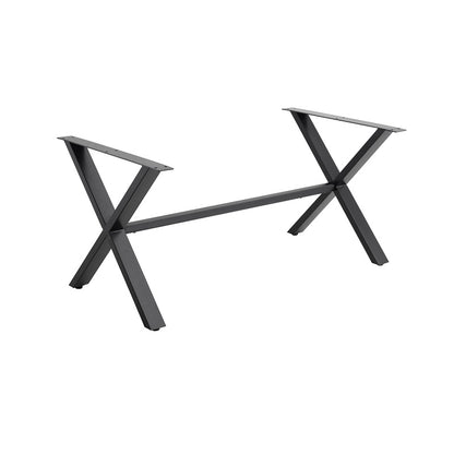 זוג רגלי מתכת X עם מוט אמצע טלסקופי להתאמה אידאלית למשטחים בגדלים שונים