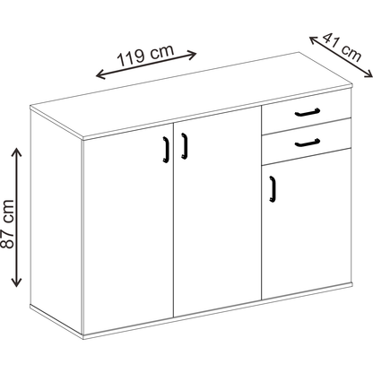 שידה משולבת 119 ס"מ עץ