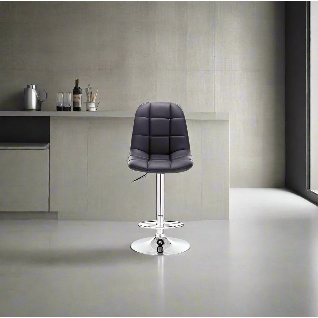 כיסא בר דגם יעל דמוי עור שחור