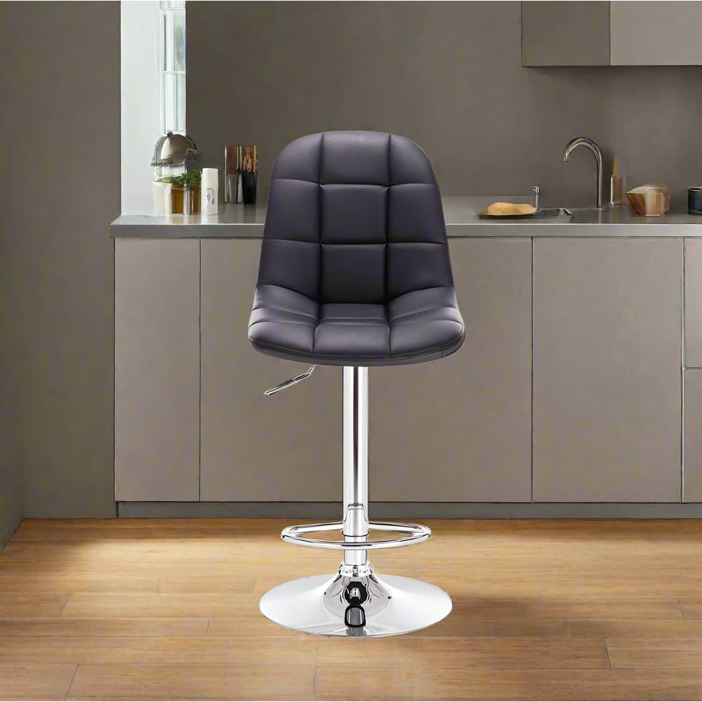 כיסא בר דגם יעל דמוי עור שחור