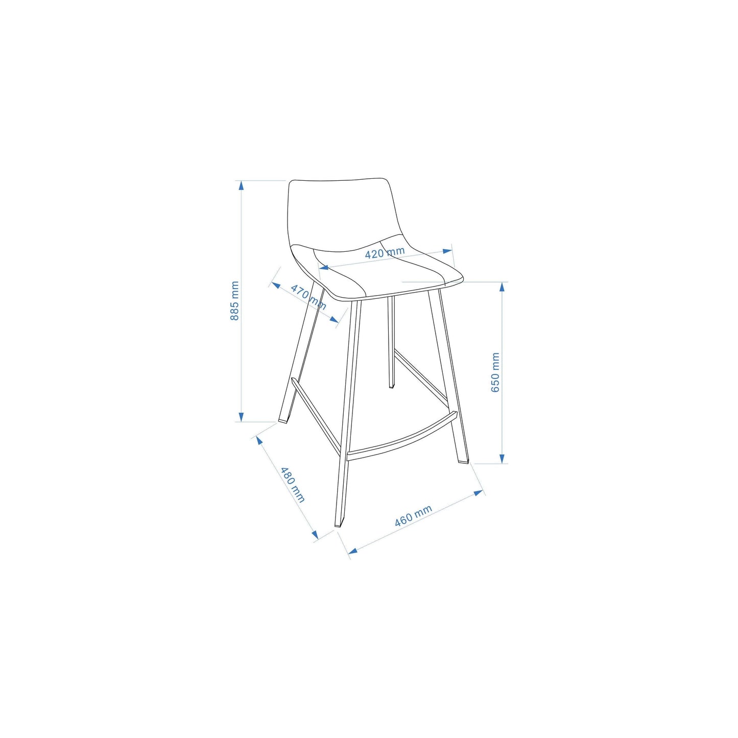 כיסא בר מרופד דגם אמילי צבע חום - בקניית 2 כסאות מחיר ליח' 350 ש"ח