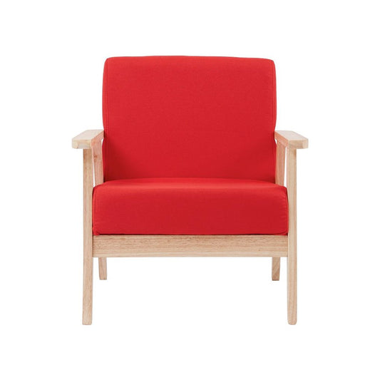 כורסא מבד ידיות מעץ MSH-11-14 אדום