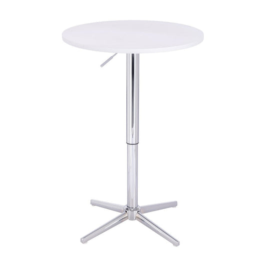 שולחן בר עגול לבן 60 ס"מ רגל כוכב כרום