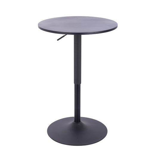 שולחן בר עגול שחור 60 ס"מ  רגל עגולה שחור