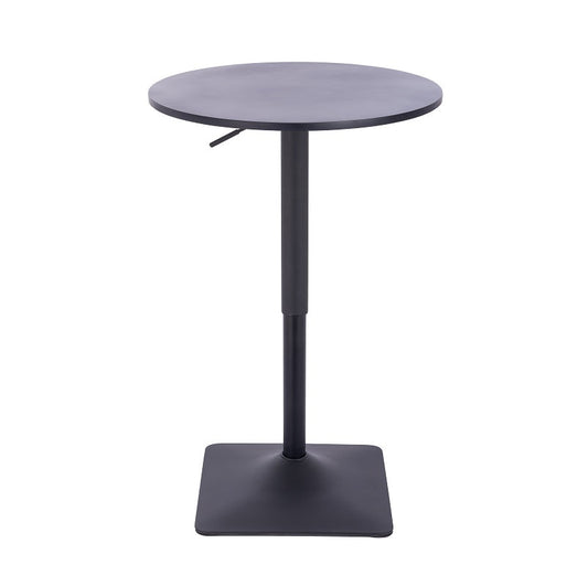 שולחן בר עגול שחור 60 ס"מ  רגל מרובעת שחור