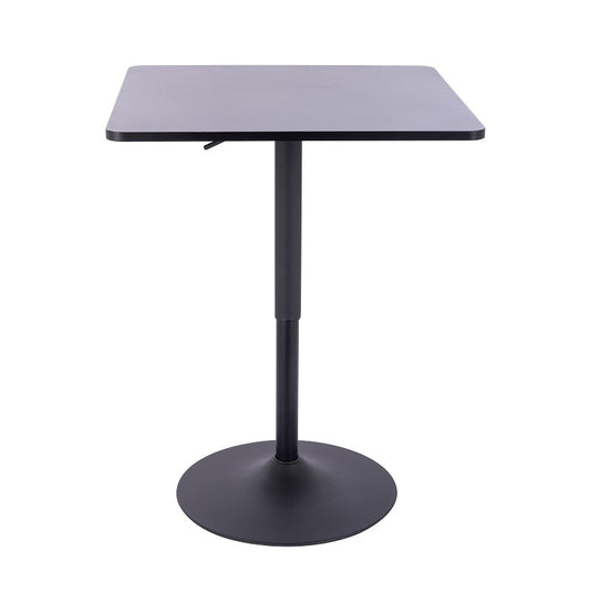 שולחן בר מרובע שחור 70*70 רגל עגולה שחור