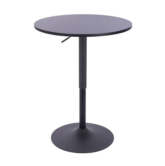 שולחן בר עגול שחור 70 ס"מ  רגל עגולה שחור