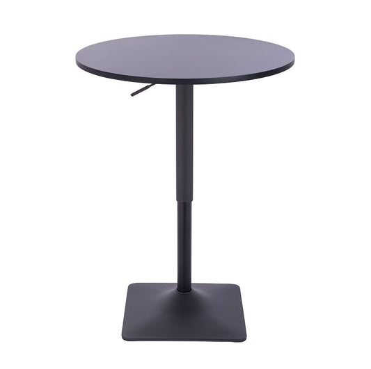 שולחן בר עגול שחור 70 ס"מ  רגל מרובעת שחור