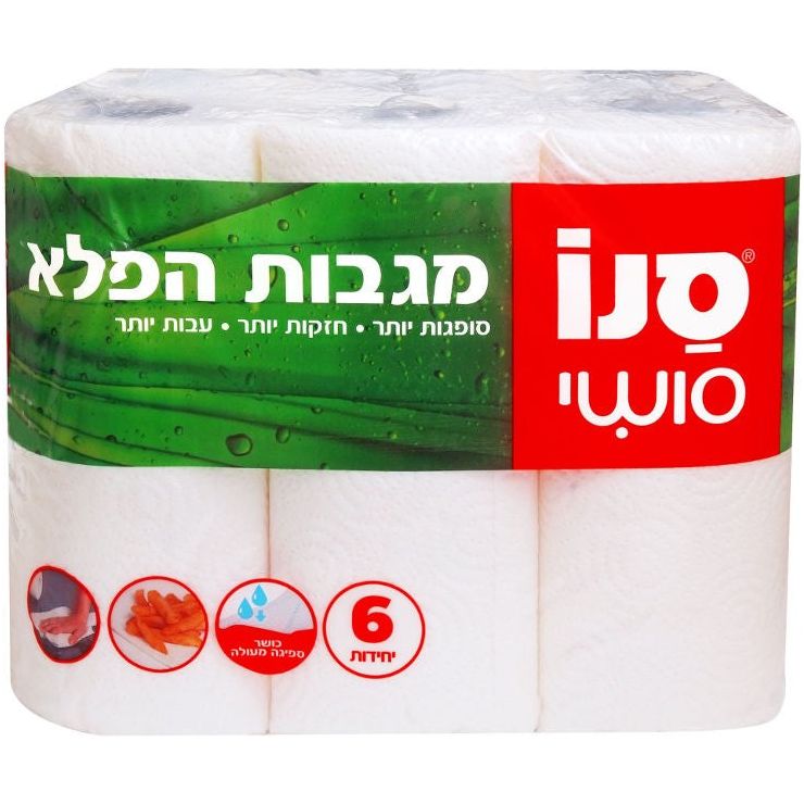 אריזת מגבות נייר סנו סושי עם 6 יחידות