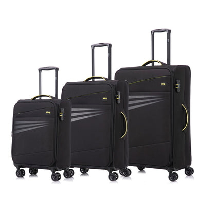 סט 3 מזוודות 19", 24", 28" בצבע שחור