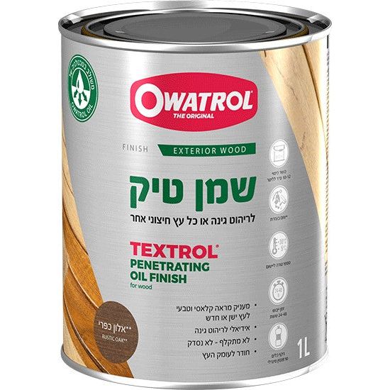 טקסטרול שמן טיק בגוון כפרי 1 ליטר