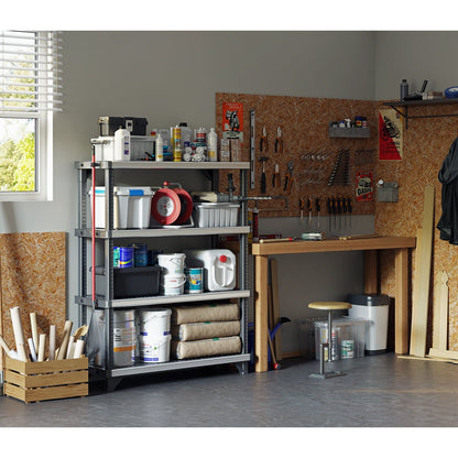 כוננית 4 מדפים מפלסטיק לנשיאת משקל כבד פיוזד FUSED כתר