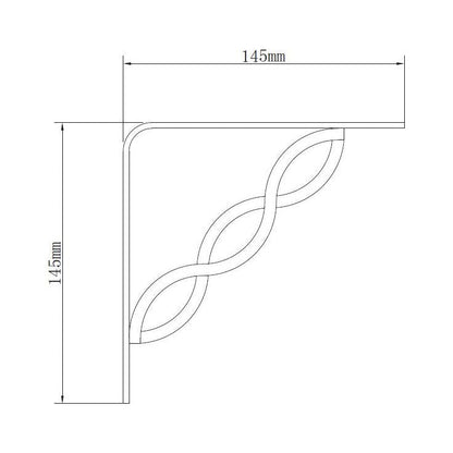 תומך מדף רוקסי שחור 145*145 מ"מ
