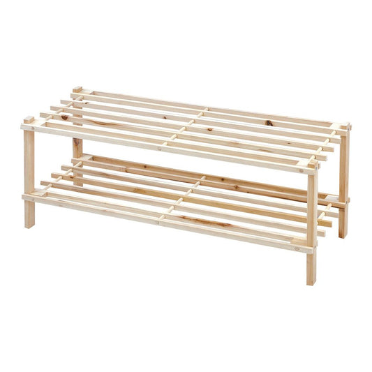 מתקן נעליים 2 קומות מעץ טבעי