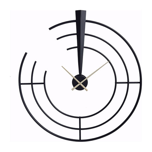 שעון קיר מעוצב מעגלים שחור 60 סמ