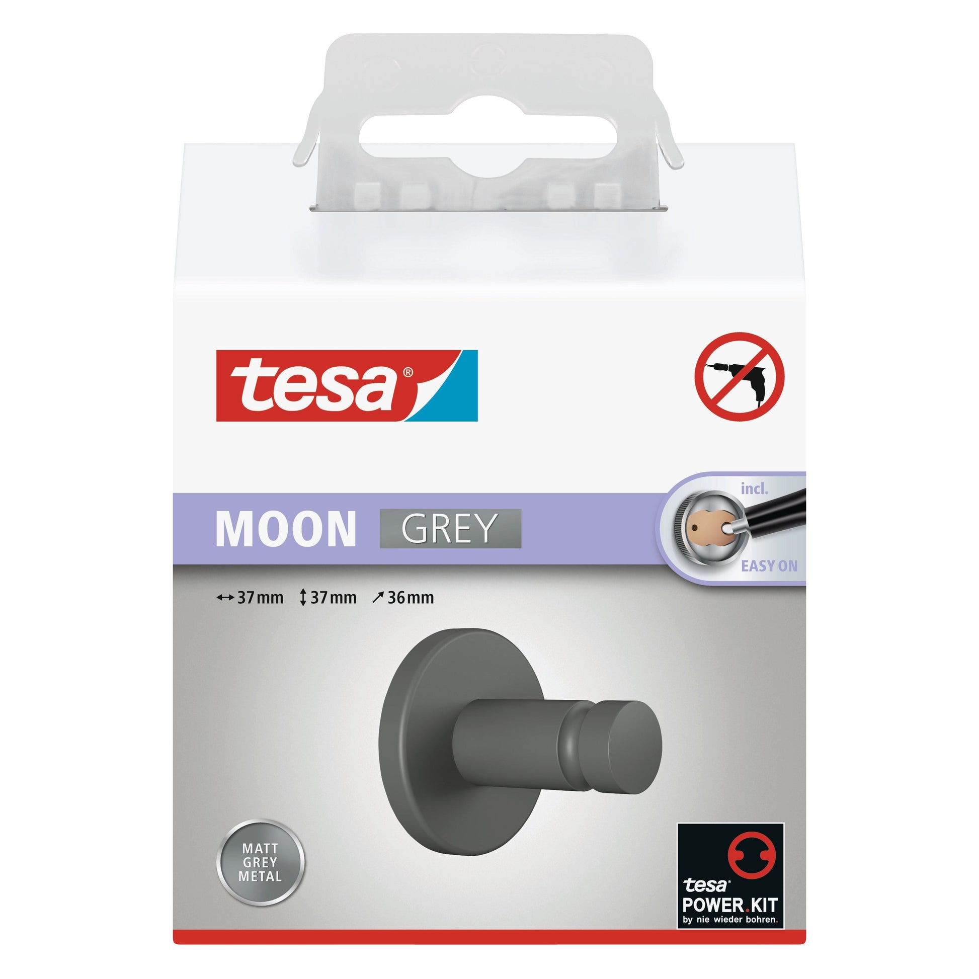 וו תליה למגבת אפור דגם MOON