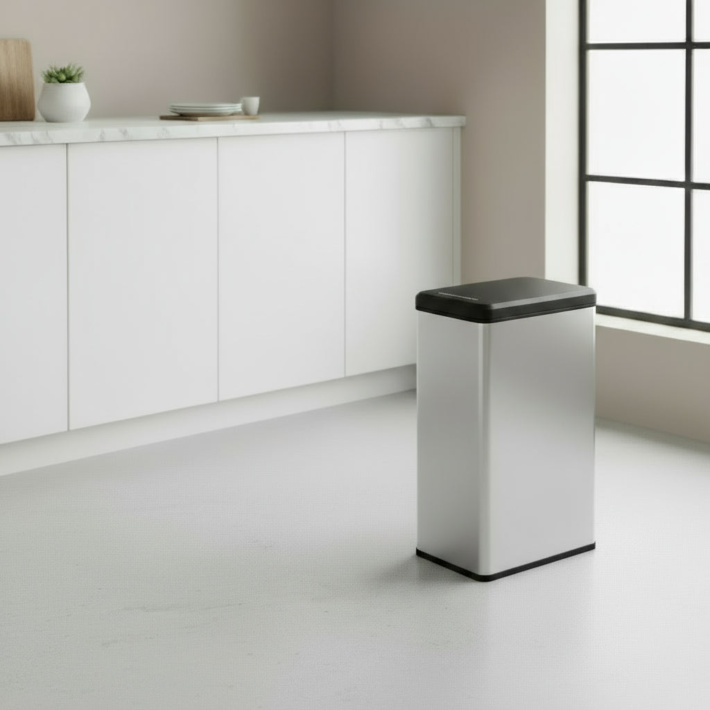 פח פדל 40 ליטר מלבני כסוף סלים כתר