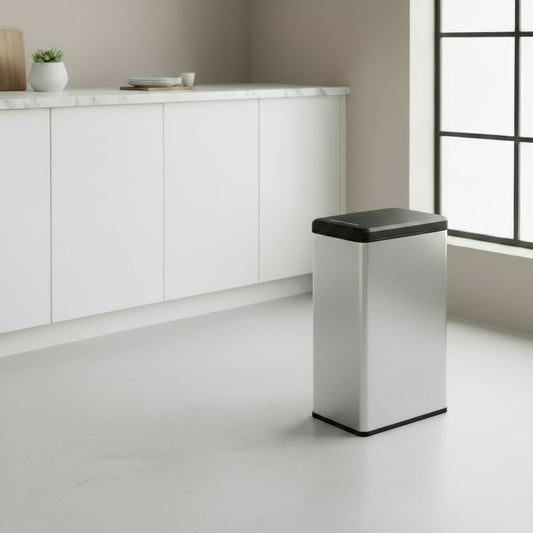 פח פדל 40 ליטר מלבני כסוף סלים כתר