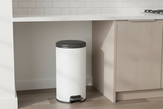 פח פדל 30 עגול -לבן