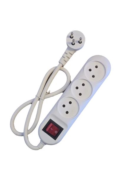רב שקע 3 + מפסק + כבל עד 1 מטר 