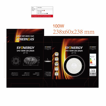 גוף תאורה פעמון LED 100W UFO אור לבן