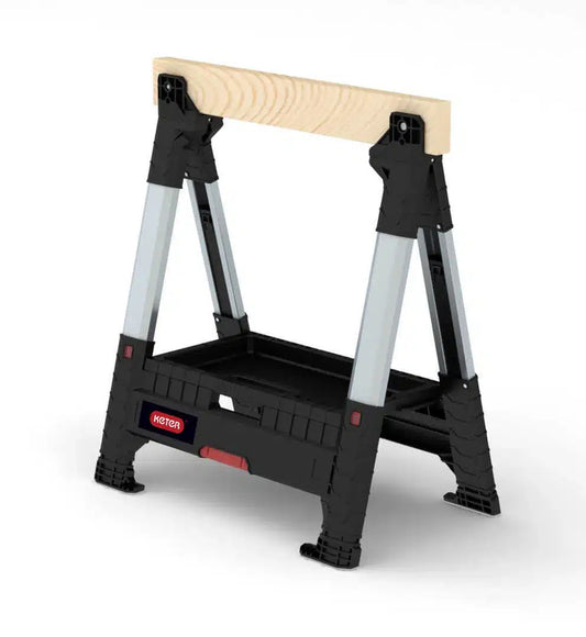 חמור עבודה מתקפל ומתכוונן משולב עץ-שחור