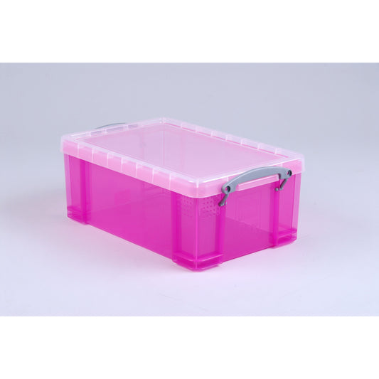 קופסת איחסון 9 ליטר ורוד שקוף