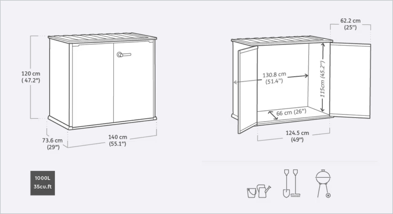 מחסן גינה מידי 13274 כתר, 845 ליטר